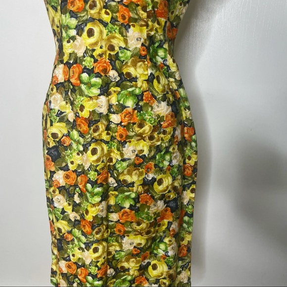 Vintage 1950s Floral Print Wiggler dress Alix of Miami - Picture 5 of 7